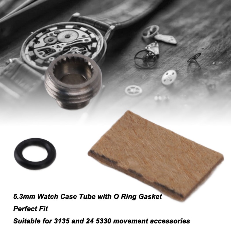 5.3mm Watch Case Tube with O Ring Gasket for 24
