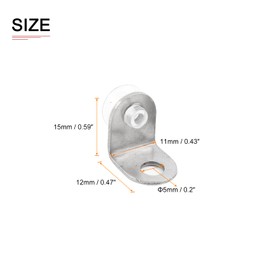 DTGN 0.47"x0.43"(LxW) Mounting Brace Fixing Glass Shelf Bracket - 10Pack - Good for Glass Shelves - Durable Pegs Supports with Chuck Wall Mount - Silver