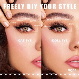 GAQQI Lash Clusters, Wispy Cluster Eyelash Extensions C Curl Cluster Lashes, Eyelash Clusters 10-16mm Mixed Length, Natural Looking 120PCS Diy Individual Lashes at Home(GQ03, C Curl, MIX10-16mm)