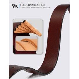 WOLFANT Men's 1.5" Top Full Grain Leather Belt in Gift Box,100% Italian Real Solid Leather