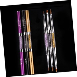 Ipetboom Nail Builder Brush Kit De Manicura Nail Drawing Kit Manicure Kit Gel Nail Brush Nail Salon Kit Art Supplies Kit De Uñas De Gel Flat Brush Pen Double Head Purple Tool