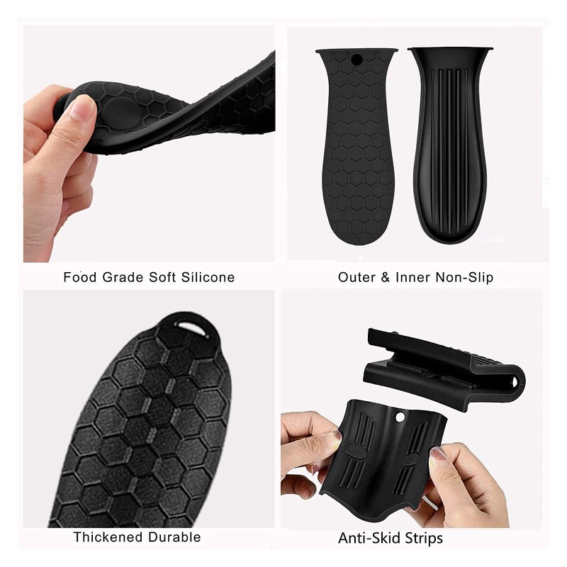 8 Pcs Non-Slip Silicone Hot Handle Holder & Assist Grips,