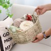HODAKJUE Round Storage Basket Made by Seagrass with Handles (12.01"Dx5.51"H)
