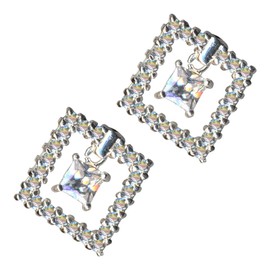 58061 Earrings/Real Silver 925 with Cubic Zirconia/Art Deco Design/Stone Colour: Transparent White/New Modern Exclusive Extravagant, Sterling silver 925, zirconia stones, Zirconia crystal rhinestone