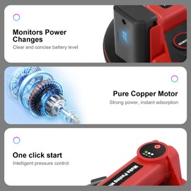 DEWINNER 8" Electric Vacuum Suction Cup with Pressure Gauge,Heavy Duty Glass Lifter,Industrial Strength Suction Cup,Auto Start Pump for Glass,Granite,Tile,Metal,300KG/660LBS Load Capacity