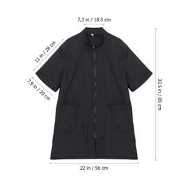 Kisangel 1Pc Dog Cat Cosmetologist Uniforms Grooming Smock- Dog Grooming Workwear Barber Jackets(Black, Size L)