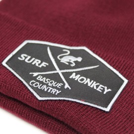 DRESSED IN MUSIC PLAY WITH ME Beanie with Brim for Men - Winter Hat - Original Cuffed Beanie - 100% Soft Acrylic - Patch on Envelope Surfing The Basque Country, granite