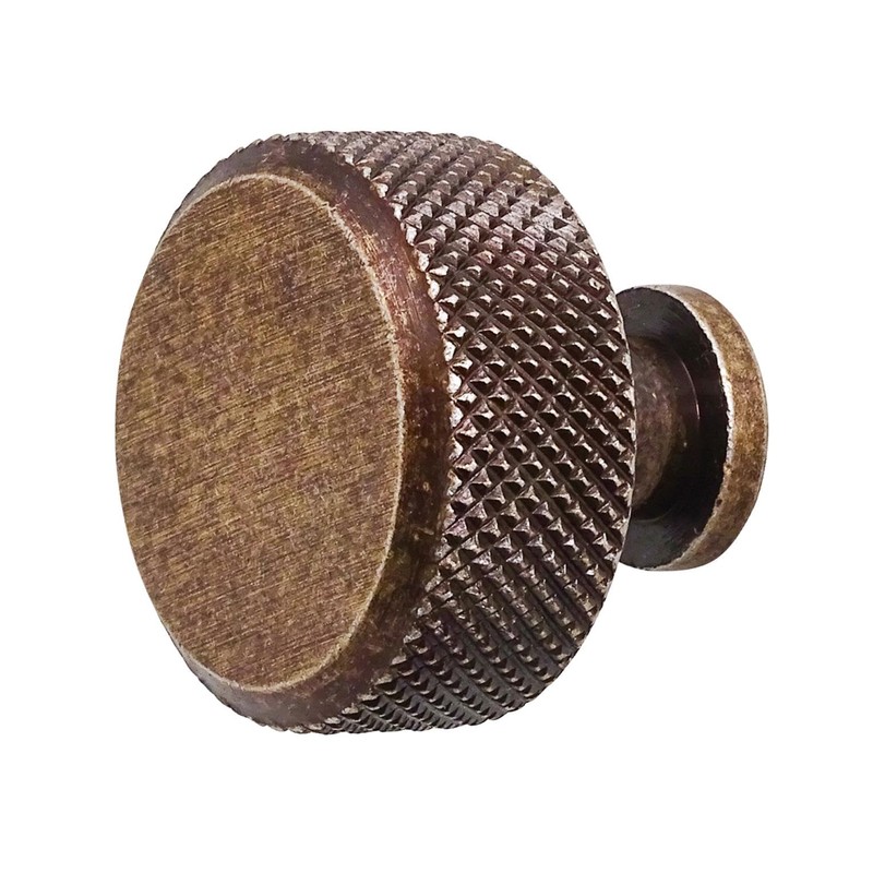 Decoranddecor Amelia Knurled 35mm Round Kitchen Cabinet Furniture Knobs Aluminium