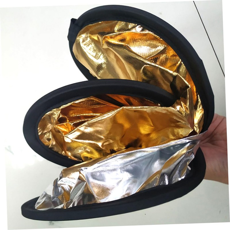 TEHAUX 2Pcs Photography Light Reflector Gold Silver Collapsible Disc for