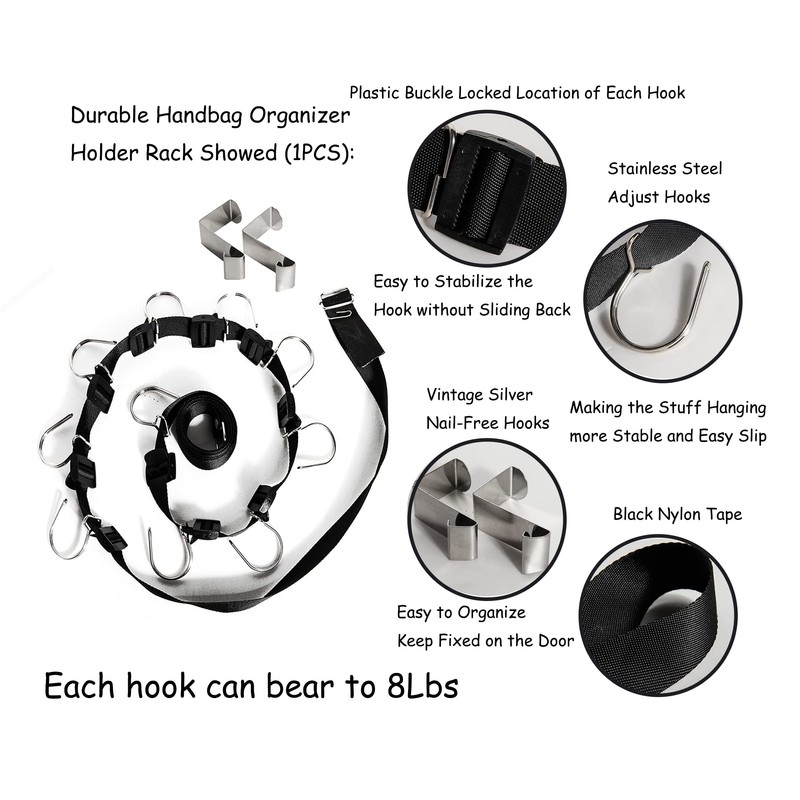 IZUS Bag-Organizer-Holder Purse Hanger - 20 Hooks for Closet and