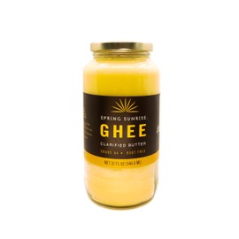 Spring Sunrise Classic Ghee 32 oz - Clarified Butter, Pasture Raised, rBST Free, Certified, Kosher, Grass-Fed Ghee for Cooking & Baking