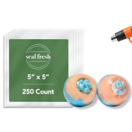 Seal Fresh Shrink Wrap Bags – 5" x 5" (250 Count) – Shrink Plastic Sheet, Heat Shrink Wrap Bags, Shrink Bags for Storage, Heat Seal Bags, Heat Shrink Bags, Heat Shrink Film Bags, Shrink Bags