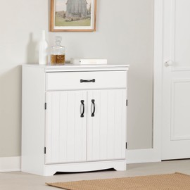 South Shore Harma 1-Drawer and 2-Door Storage Cabinet, Pure White