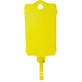 100pcs Reusable Blank Plastic Tags Ties Key Tags 1.45"*2.48" Serrated Tension Sealing Strap with Large Label Plastic Tie Mark Label Waterproof Hang Sign Write on Tag (Yellow, 100pcs)