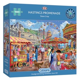 Gibsons Hastings Promenade - Rompecabezas de 1000 piezas  Rompecabezas sostenible de nostalgia para adultos y adolescentes  Tablero 100 reciclado...  