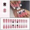 Gifiky 24Pcs French Tip Press on Nails - Long Coffin
