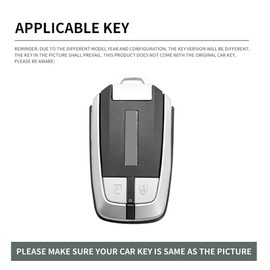 ontto Car Key Fob Cover Case fit for Isuzu D-MAX MUX Truck DMAX 2015 2016 2017 2018 2019 2020 Smart Key holder Metal Leather Shell bag keyring keychain auto styling accessories-Black 1