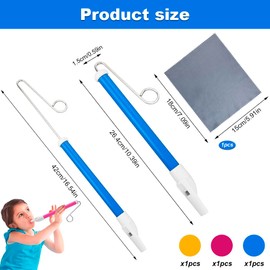 Slide Whistle, 3PCS Sliding Plastic Whistle Instrument with Stainless Steel Sliding Drawbars and Cleaning Cloth for Kids Music Enlightenment Parent - Child Interaction Gift