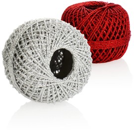 com-four® 2 x Decorative Yarn in Christmas Colours - 20 m per Roll - Beautiful Set of Gift Cord for Crafts and Packaging (2 Pieces - Plastic - 2 Colours)