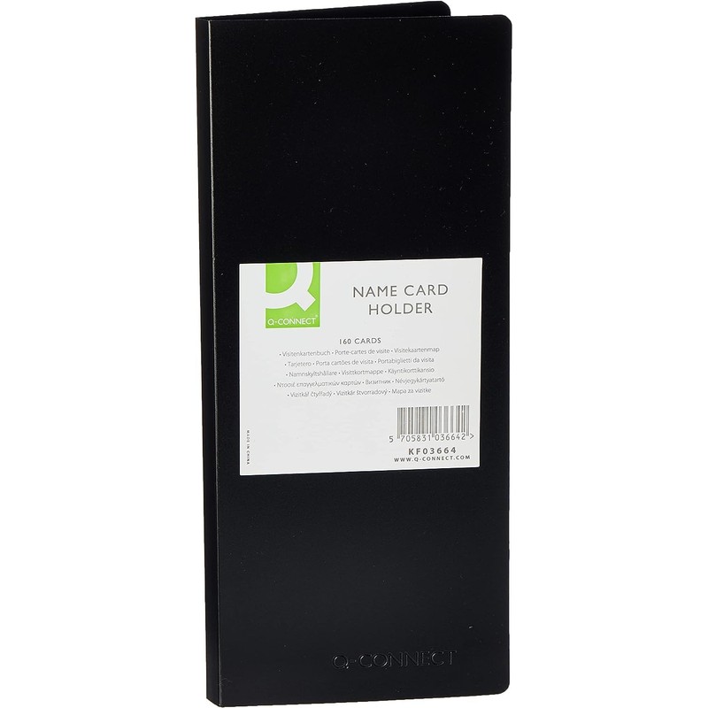 Q-Connect Polypropylene Name Business Card Holder 160 Card Black
