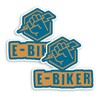 2 x 10cm E-Biker Lightning Bolt Vinyl Stickers - MTB