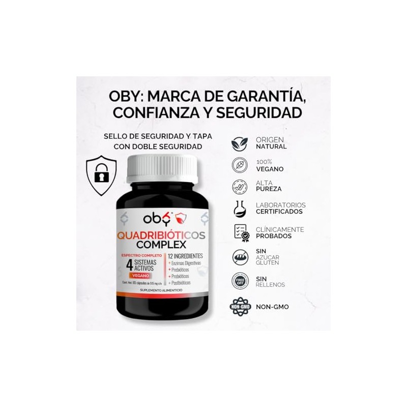Enzimas digestivas Probioticos Prebioticos Postbioticos Fórmula Vegana 4 en 1