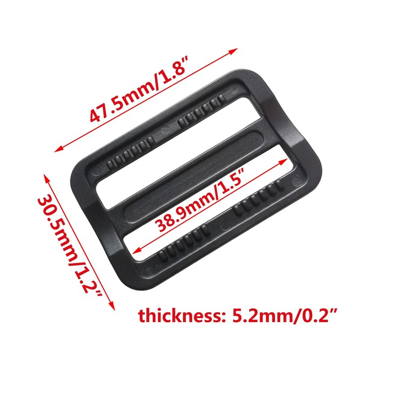 D DrNeeko 20 Pcs 1-1/2 Inch Black Plastic Tri-Glide Slides