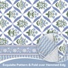 hometrixx Block Print Floral Washable Rectangle Table Cloth Blue 140x180cm