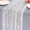 LOMOHOO 2 x Silver Table Runners, 70 x 300 cm