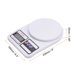 HARFINGTON Digital Precision Scale 2kg/0.1g Kitchen Scales with Green LCD Display for Baking Cooking, White