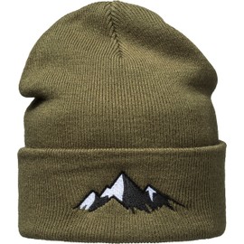 Baddery Outdoor Knitted Hat for Men and Women: Alpine Peak, Climbing Equipment, Hiking Accessories, Beanie Men's Winter Hat, Green - Alpine peak