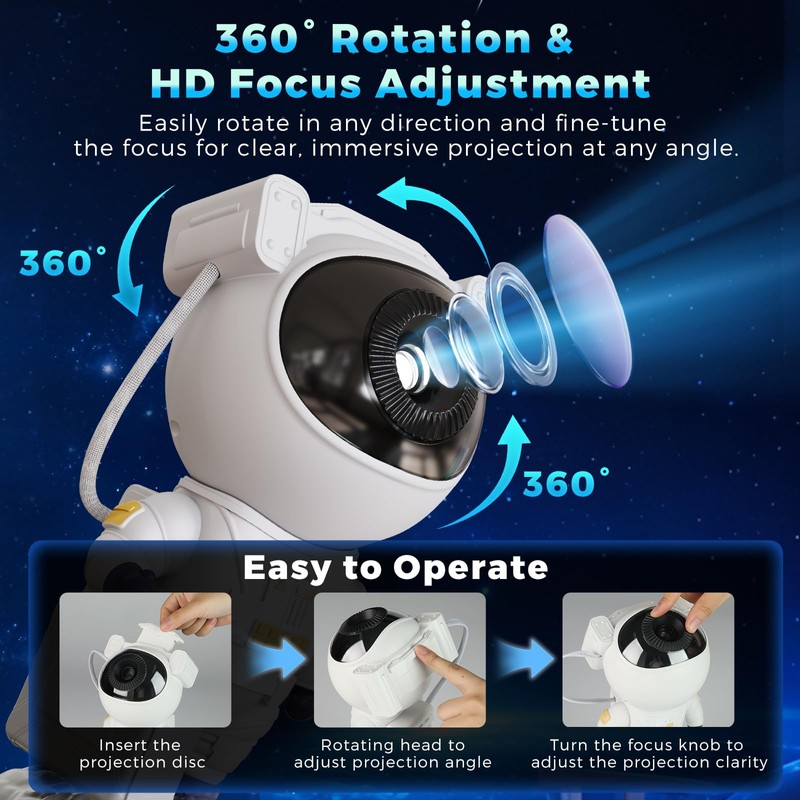 Astronaut Galaxy Projector Planetarium Star Projector, 12-in-1 Space Galaxy Light