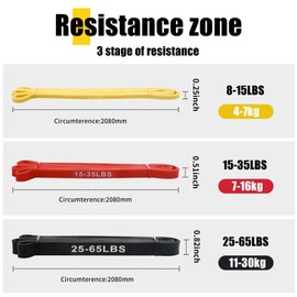 Resistance Bands Set, 3 Different Levels of Fitness Bands, Resistance Bands with Door Anchors, 2 Handles, Storage Bag and Training Instructions, Used for Strength Training, Yoga, Stretching