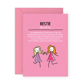 Central 23 Bestfriend Card - Bestie Birthday Card For Women - Besties Characters - Friendship Gifts For Her Female - BFF Greeting Cards For Best Friend - Comes With Fun Stickers