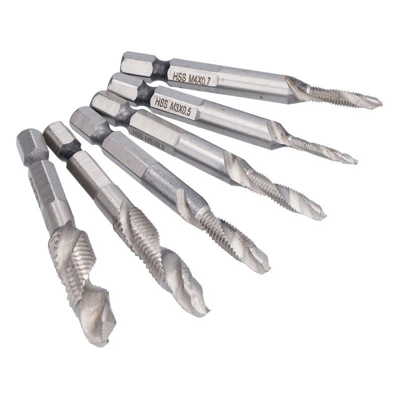 Drill Tap Bit Set Hex Shank Metric Combo HSS Ti