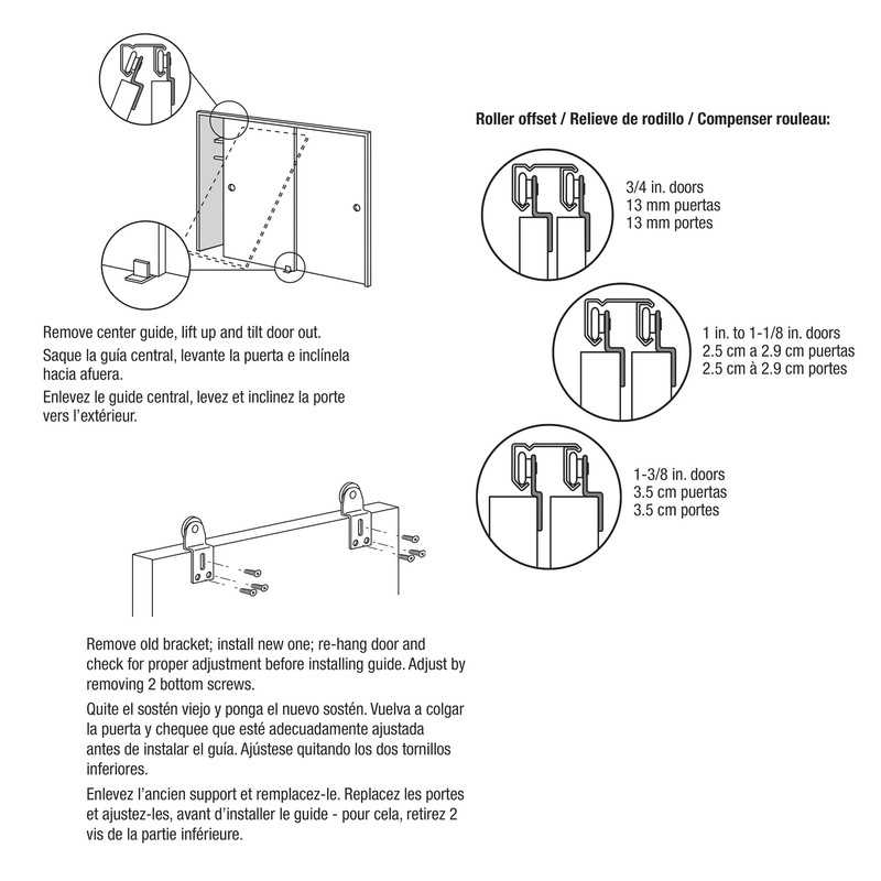 Prime-Line N 6514 1-1/8 in. Back Position Top-Hung Bypass Closet