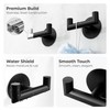 GWAAZXGZ 2 Pack Black Bathroom Hooks for Towels - Self