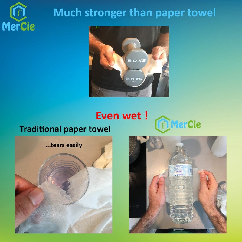 MerCie Washable Bamboo Kitchen Roll | 25 Reusable Sheets 28