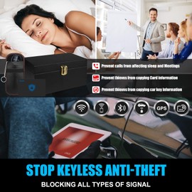 Large Car Key Signal Blocker Box, [Plus 2 Pack Faraday Pouch & Blocker Cards] Diyife 8-12 Car Keys Capacity Faraday Box for Keys, Phones, Card, Anti-Theft Key Fob Protector RFID Signal Blocking Box