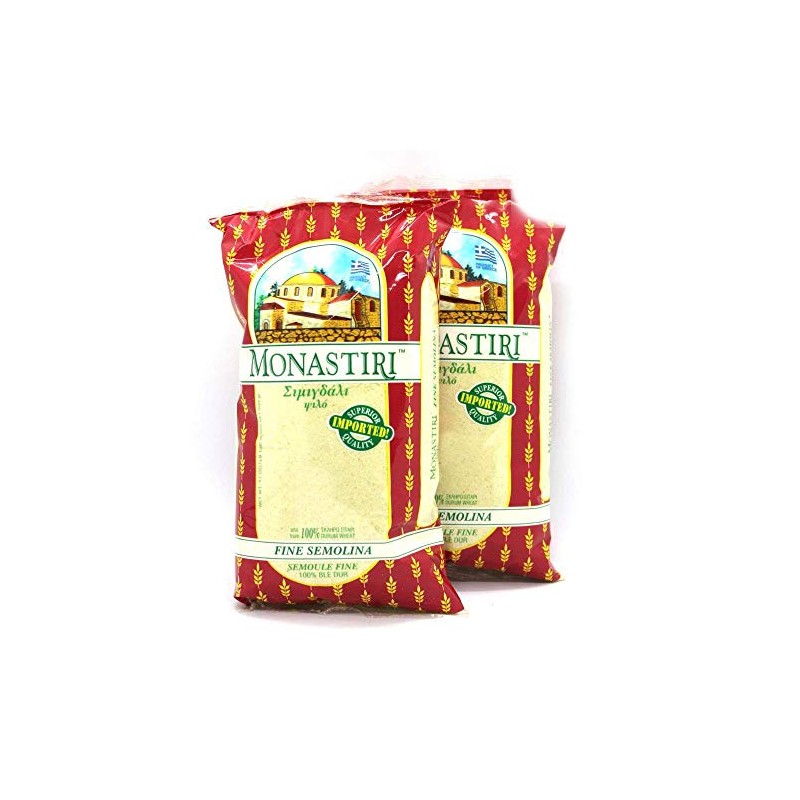 Monastiri Fine Semolina, Imported from Greece, 2-pack (2 x 500