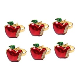 Mikinona 6pcs Christmas Tree Apple Shape Household Napkin Holder Buckle Unique Napkin Holder an Fruit Decorations Apple Napkin Rings Decorate Set up Napkin Holder Deer Head