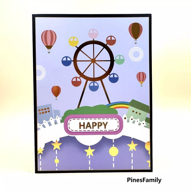 PinesFamily S04-3D Pop up Ferris Wheel Greeting Card