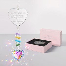 Mom Birthday Gifts, Crystal Suncatcher Indoor Window Rainbow Maker Hanging Ornament, I Love You Mom Sun Catcher Gifts for Mother from Daughter Son, Happy Mother’s Day