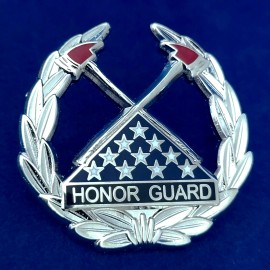 FLAG-FIRE AXE-LEAF HONOR GUARD PIN, Item #148: Silver plated. 8 mm post