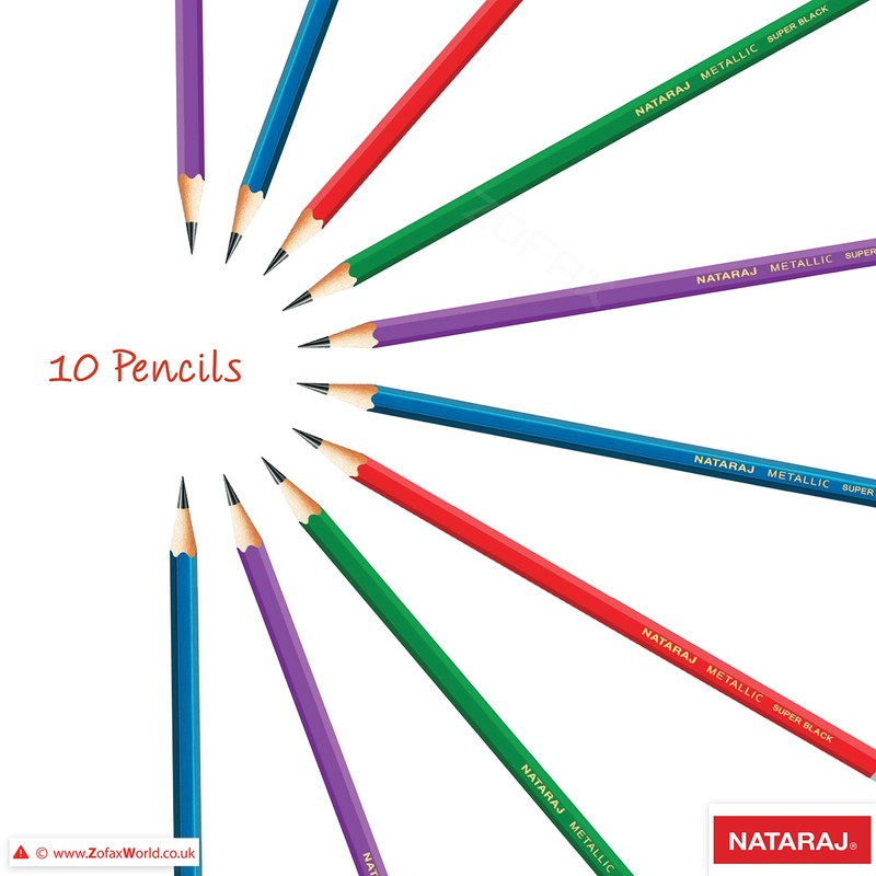 NATARAJ Easy Grip Triangular 10 Pencils Eraser Sharpener Pack –