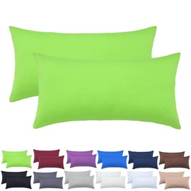 NatureMark 2 Pack Jersey Cushion Covers Pillow Cases / Cushion Covers for Body Pillows Neck Cushions Assorted Sizes and Colours Öko-Tex (40 x 80 cm, Apple-Green)