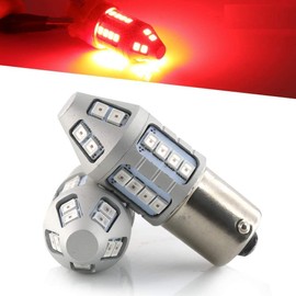 Syneticusa 1157 Red Flashing Strobe Blinking Rear Alert Safety Brake Tail Stop High Power LED Light Bulbs
