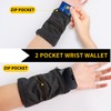 MplehDa Wrist bag, sports wrist bag with zip, black, One