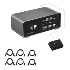 DP KVM Switch for 2 Computers 2 DP Monitors 4K@60Hz USB 2.0 with Remote