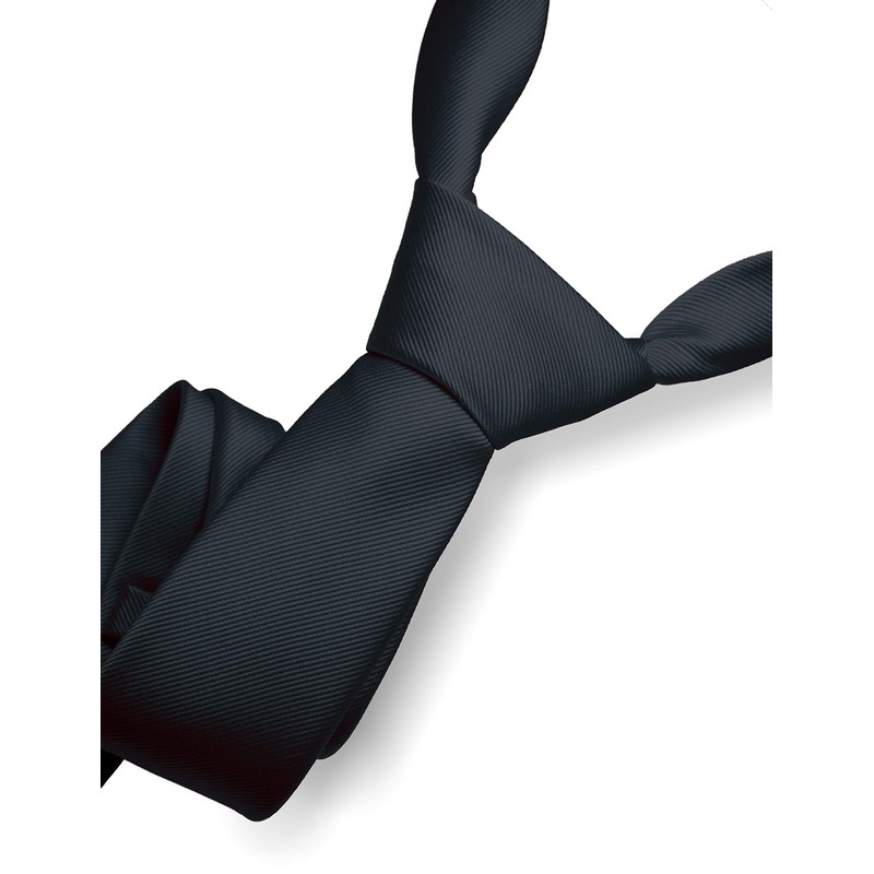 RBOCOTT Silk Black Tie Business Wedding Formal Necktie for Men